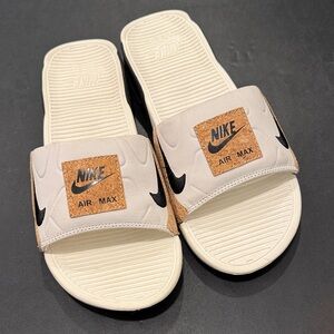 Nike Air Max Cream and Black Slides